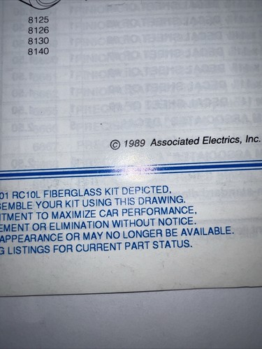 Vintage RC Car Team Associated 1/10 RC10L Catalog Price List 2pg Old Stock - Image 3