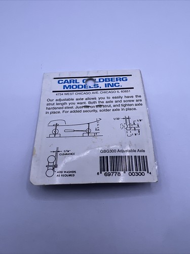 Carl Goldberg Adjustable Axle 5/32” No.300 Rc Airplane Parts Vintage - Image 2