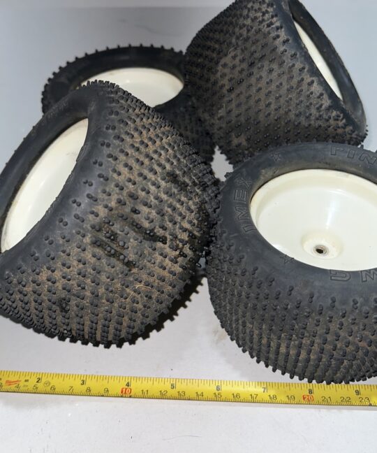 Rc Car Wheels IMEX 3.2" Pinn Dawg Tires & White Dish Rims Hex Vintage Rc Wheels