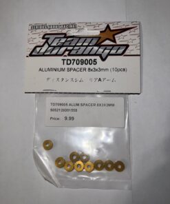 TD709005 ALUMINIUM SPACER 8X3X2.8MM (10PCS)(GOLD) TEAM DURANGO