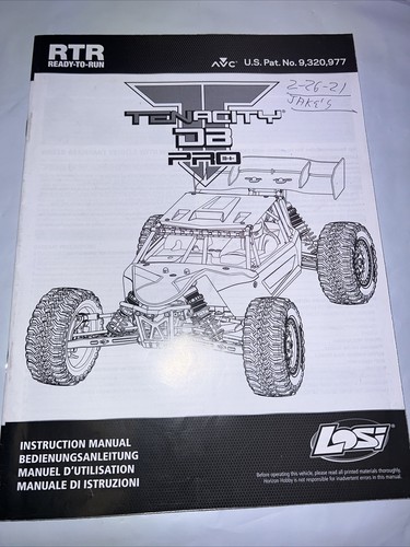 Team Losi 1/10 Tenacity DB Pro Manual 2019