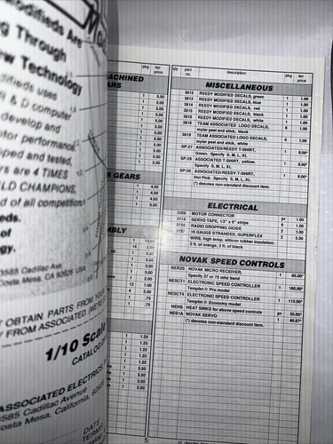 Vintage RC Car Team Associated 1/10 RC10L Catalog Price List 2pg Old Stock - Image 2
