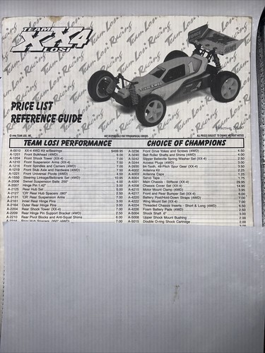 Vintage Team Losi Racing XXcr Reference Guide Nice!!