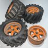 Vintage Traxxas T-Maxx E-Maxx Chevron Tractor Tires on 14mm hex Wheels Used