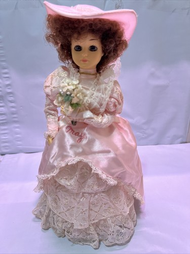 Vintage 1986 BRINN'S MISS May Calendar Doll 12” Rotates Plays Music GIFT