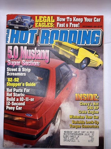 Popular Hot Rodding Magazine December 1991 Issue