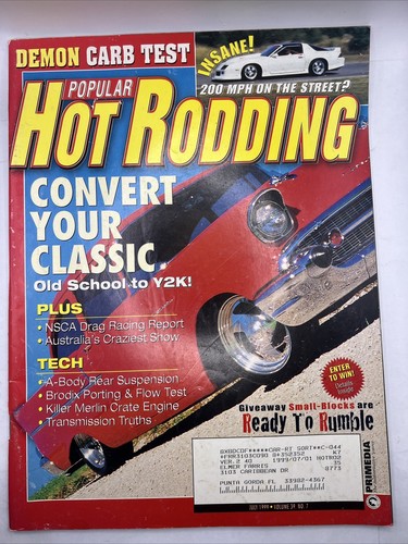 Popular Hot Rodding Magazine July 1999 Back Issue