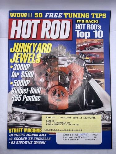 Hot Rod Magazine January 1999 Issue