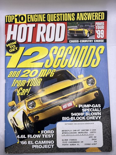 Hot Rod Magazine September 1999 Issue
