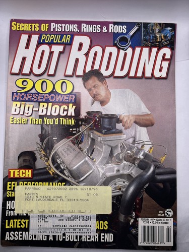 Popular Hot Rodding Magazine February 1997 Back Issue