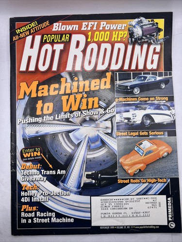 Popular Hot Rodding Magazine November 1999 Back Issue