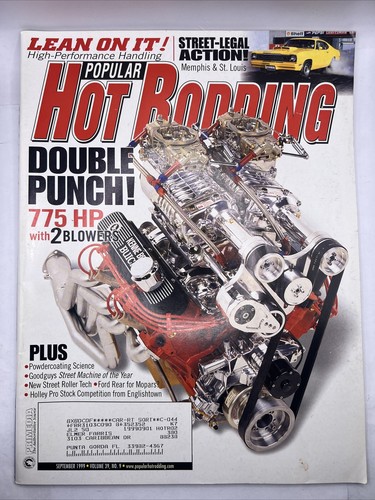 Popular Hot Rodding Magazine September 1999 Back Issue