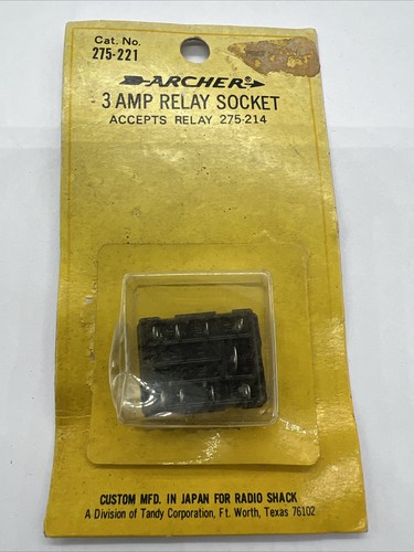 Vintage Archer 275-221 3 Amp Relay Socket (NOS) Radio Shack