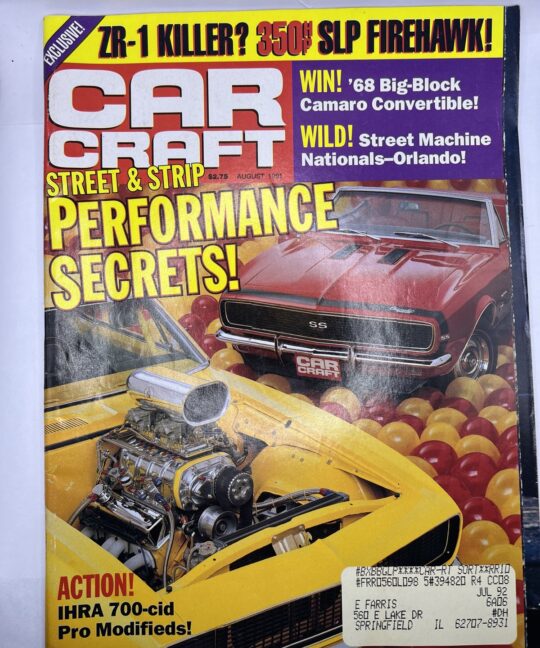Car Craft Magazine August 1991 Issue