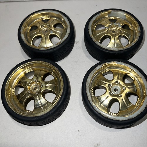 HPI Racing Wheels Tires 1/10 RS4 Touring Car Sprint Plastic Gold