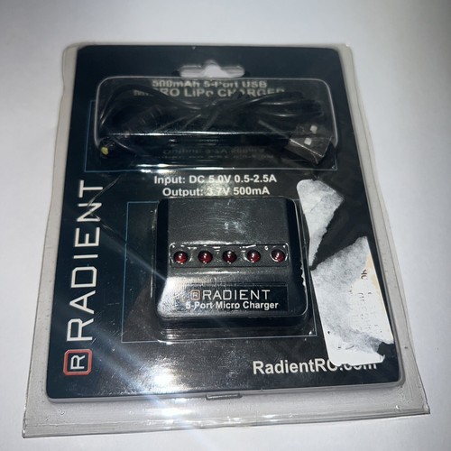 Radient 500mAh, 5 Port Micro 1S USB Powered LiPo Battery Charger.