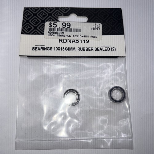 Radient Bearings, 10X15X4MM, Rubber Sealed (2) New OEM RDNA5119