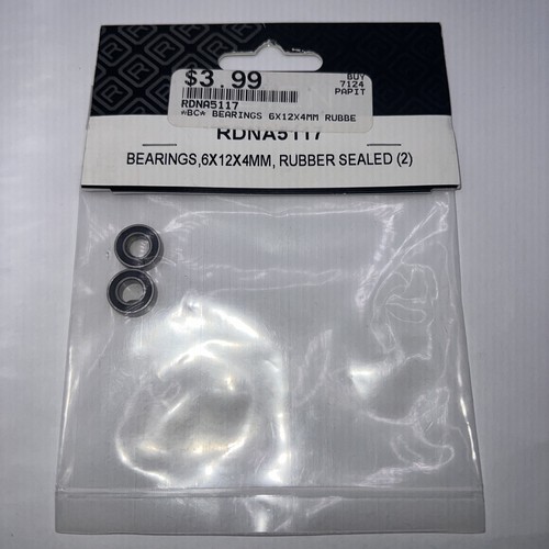 Radient Bearings, 6X12X4MM, Rubber Sealed (2) New OEM RDNA5117