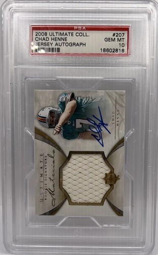 2008 Ultimate Collection /375 Chad Henne #207 Rookie Auto RC PSA 10 POP 1