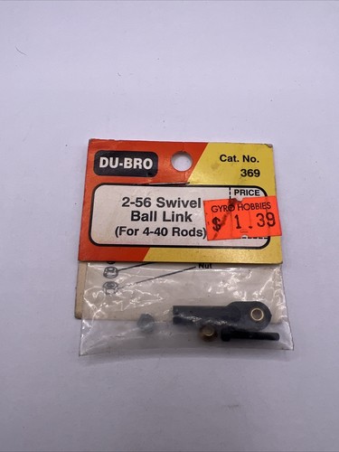 DuBro RC Airplane Swivel Ball Link 2-56 Bolt / 4-40 Rod Hardware Black DUB369