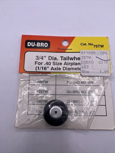 DU-BRO 75TW Tail Wheel 3/4 inch