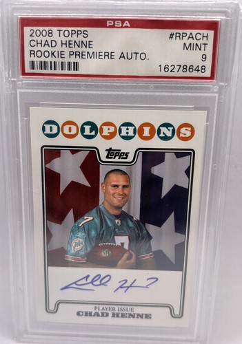 2008 Topps Chad Henne Rookie Card Premiere #RPA-CH AUTO PSA 9 Pop 2