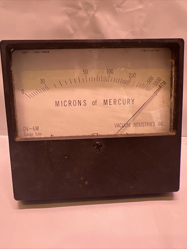 DV-6M Guage Tube Microns Of Mercury Meter Vacuum Industries Untested Used