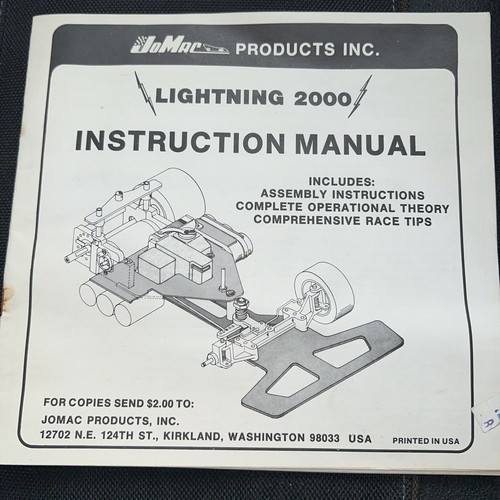 JoMac Lightning 2000 Instruction Manual RC Car Kit Manual