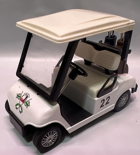 Golf Cart Toy w/Clubs Diecast Model 5105 White 2022 Pull Back n Go Used