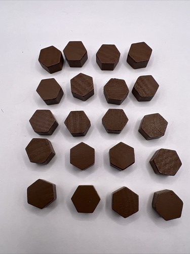 Lewis & Clark The Expedition Board Game Pieces 20 Resource Hexagons Brown