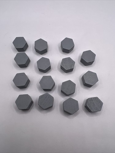 Lewis & Clark The Expedition Board Game Pieces 15 Resource Hexagons Grey