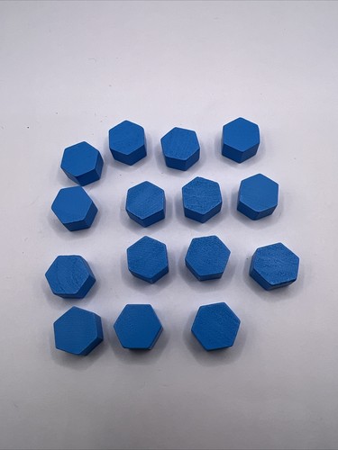 Lewis & Clark The Expedition Board Game Pieces 15 Resource Hexagons Blue