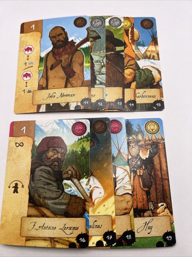 Lewis & Clark The Expedition Board Game Pieces 11-19 Encountered Character Cards
