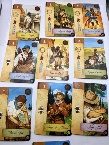 Lewis & Clark The Expedition Board Game Pieces Brn (10) Starting Character Cards