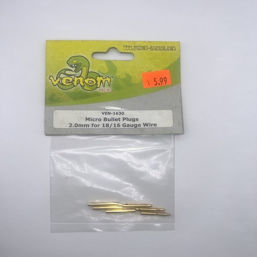 Venom Micro Bullet Plug 2.0mm for 16-18awg wire (3 Sets)