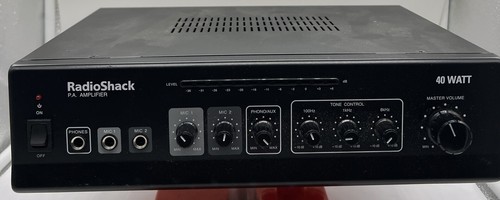 Radio Shack PA Amplifier 32-2054 40 Watt with Power Cord Amp Vintage For Repair