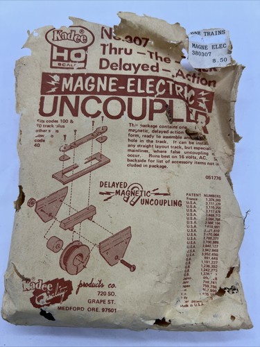 HO SCALE KADEE # 307 THRU THE TRACK DELAYED ACTION MAGNE ELECTRIC UNCOUPLER READ