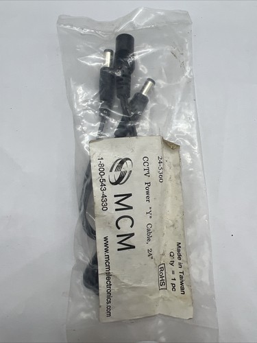 MCM Electronics (24-5360) 2 ft, 0.61 m, Black Barrel Power Cord