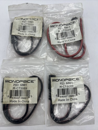 Monoprice DC Power Pigtail Female Plug - Coaxial Lot Of 4