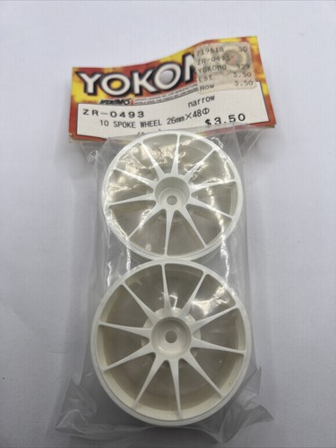 Yokomo ZR-0493 White 10 Spoke 26mm X 48 Wheel Set RC Touring Car TC3 RS4 TC4