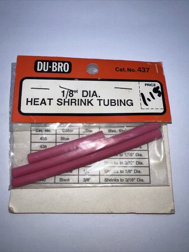 DU-BRO Heat Shrink Tubing Sizes:1/8” Dia Dub437