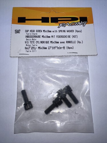 New HPI Racing M5x16mm Cap Hd Screw w/Spring Washer (4pcs) 15447