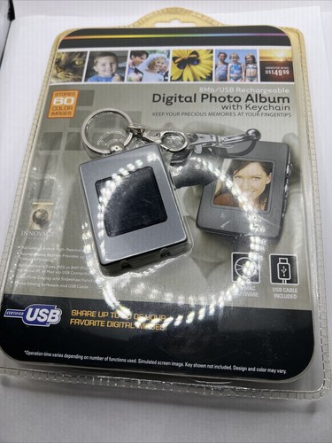 New Innovage 8mb USB Rechargeable Digital Photo Album with Keychain Sealed