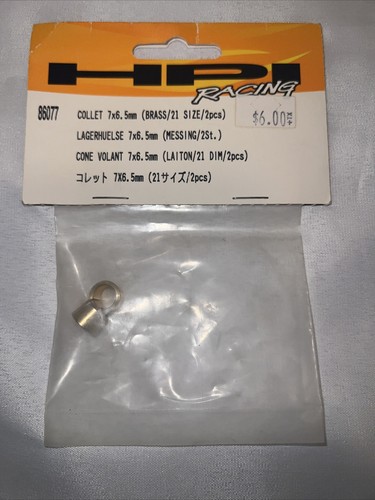 HPI #86077 Collet 7x6.5mm Brass for .21 (2 pieces) NIB