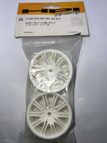 HPI Racing 3770 White Motor Sport 10 Spoke Wheels 1/10 RS4 Touring Car 26mm