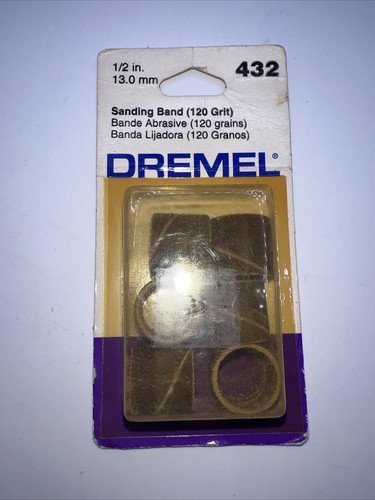 (6-Pk) Dremel Fine Sanding Bands 120 Grit 1/2" 432
